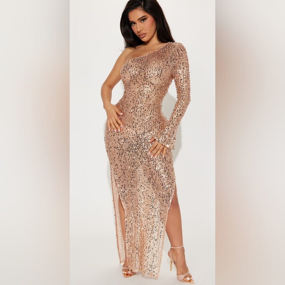 Belle Sequin Crochet Maxi Dress